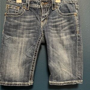 Miss Me Bermuda Y2k Angel Wings Denim Shorts